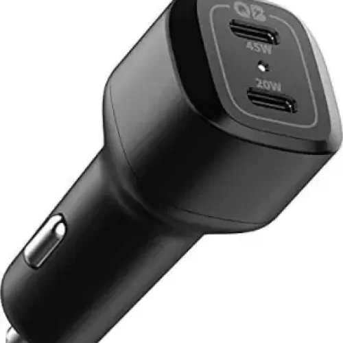 Spigen 45 W Turbo Car Charger  (Black)